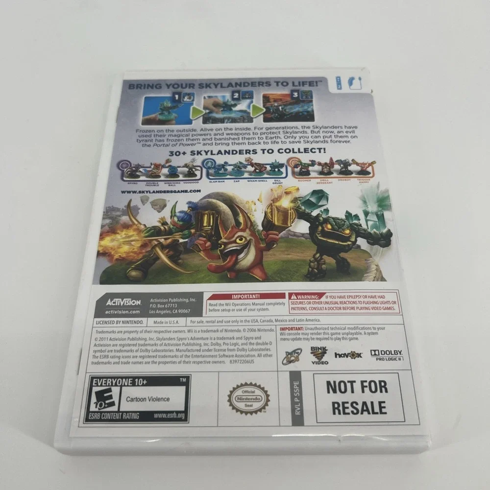 Skylanders: Spyro's Adventure (Nintendo Wii) Case & Disc TESTED